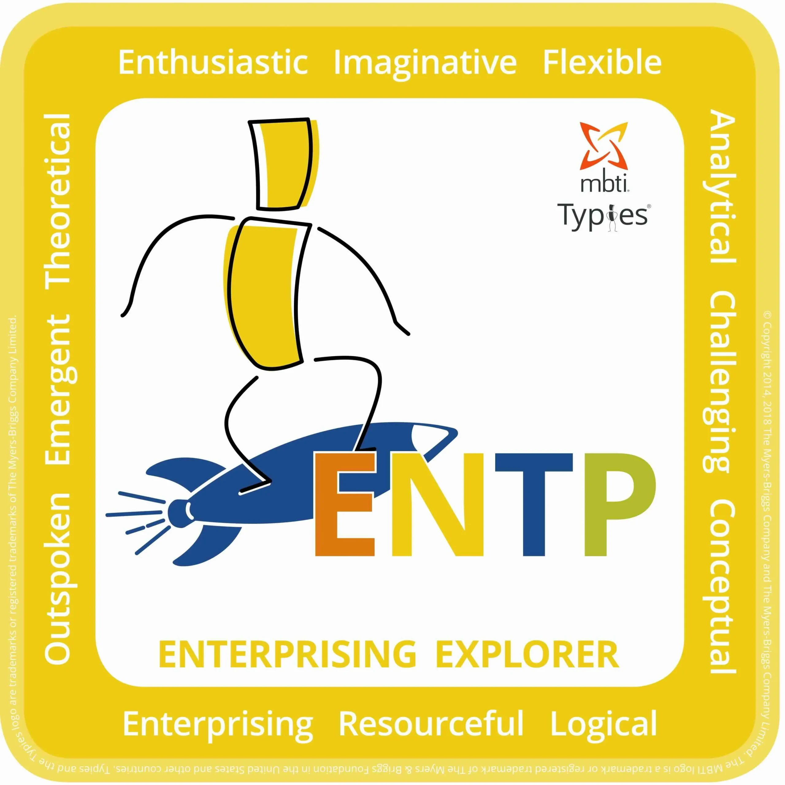 ENTP - enterprising explorer - 16 personalities for YET MBTI