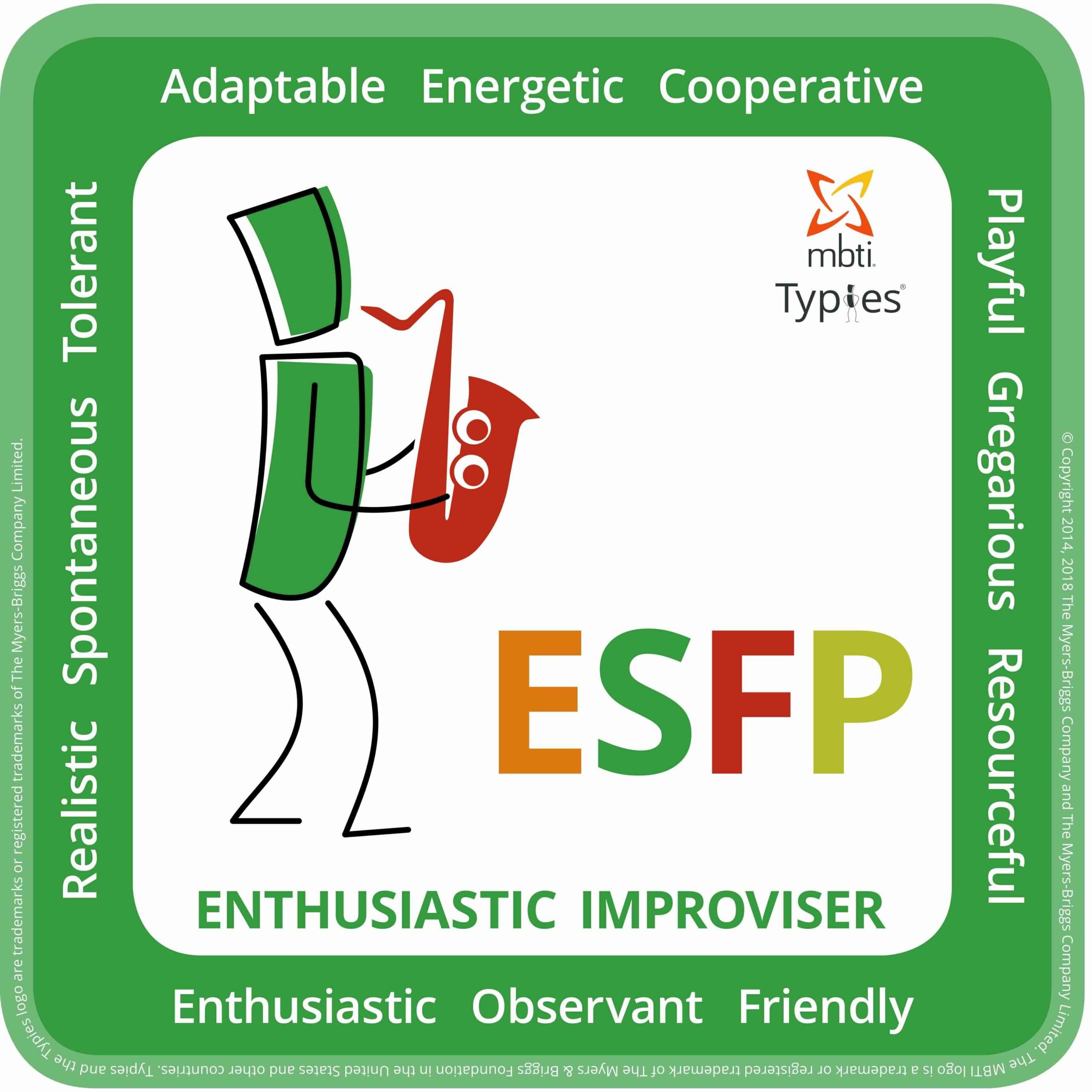 ESFP enthusiastic improviser - 16 personalities for YET MBTI - Tanya Laumen