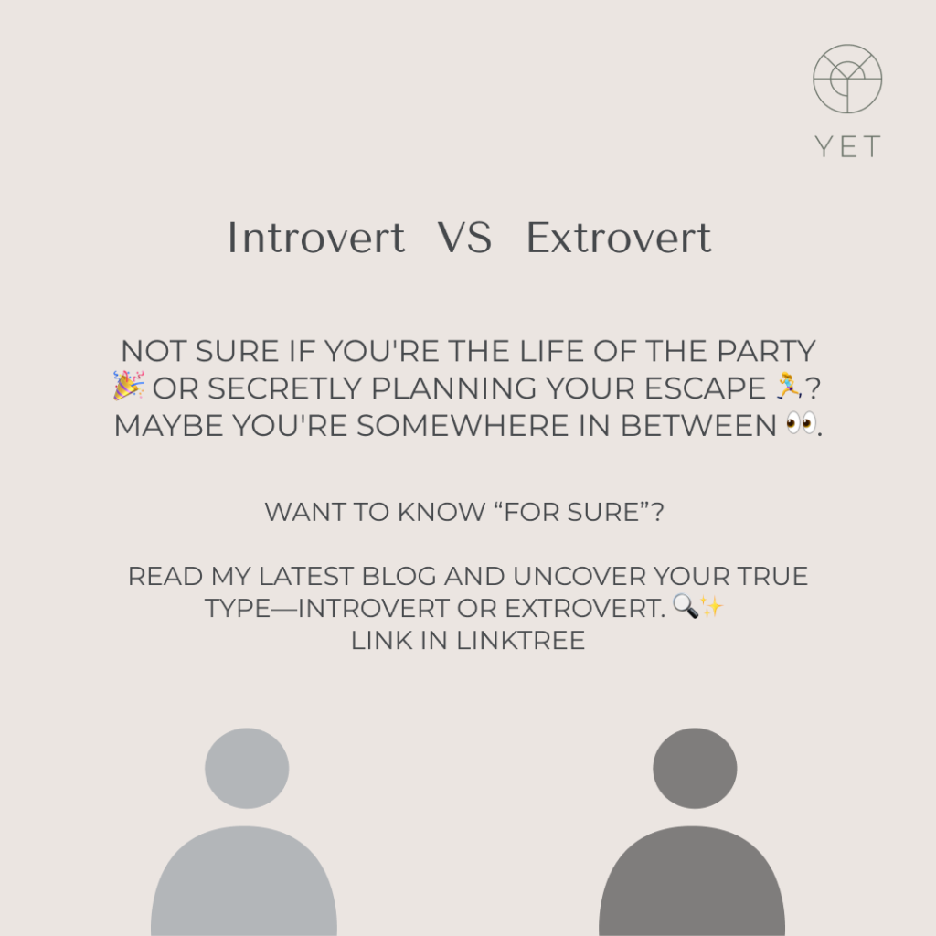 Introvertiert VS Extrovertiert von yET MBTI, auch auf Instagram zu finden.