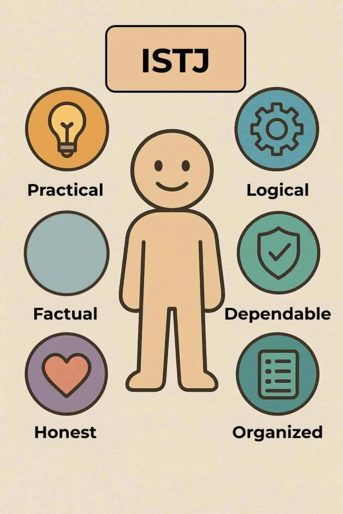 ISTJ personality type - MBTI - characteristics in symbols created by Tanya Laumen for YET MBTI